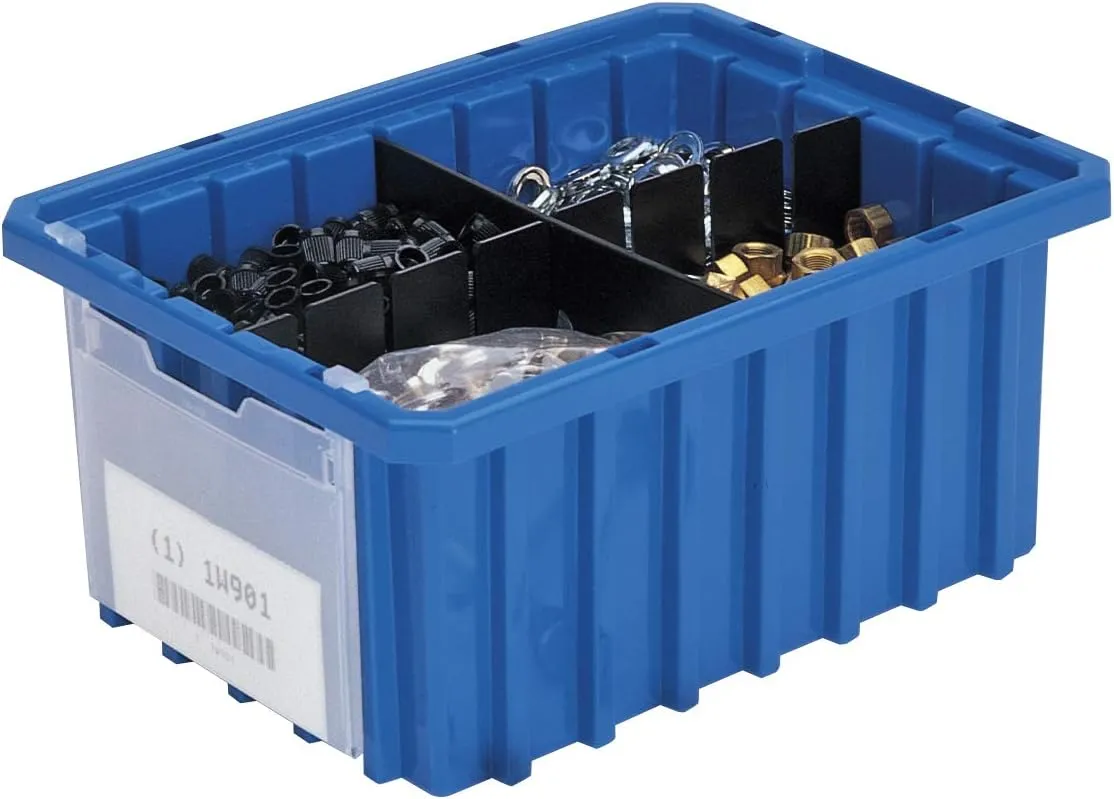 Akro-Mils 33105 Akro-Grid Plastic Slotted Dividable Modu Box Stackable Grid Storage Tote Container, (10-7/8-Inch L x 8-1/4-Inch W x 5-Inch H), (20 Pack), Blue