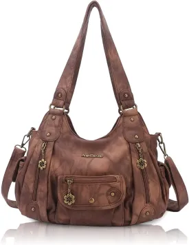 Angel Barcelo Womens Purses and Handbags PU Leather Shoulder Bag Fashion Hobo Bags for Girls