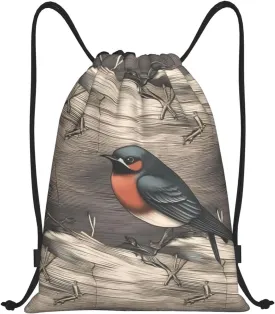 Barn Swallow In Graphite Drawstring Backpack For Women Men Waterproof Drawstring Bag Cinch Bags Lightweight Gym Bags Small
