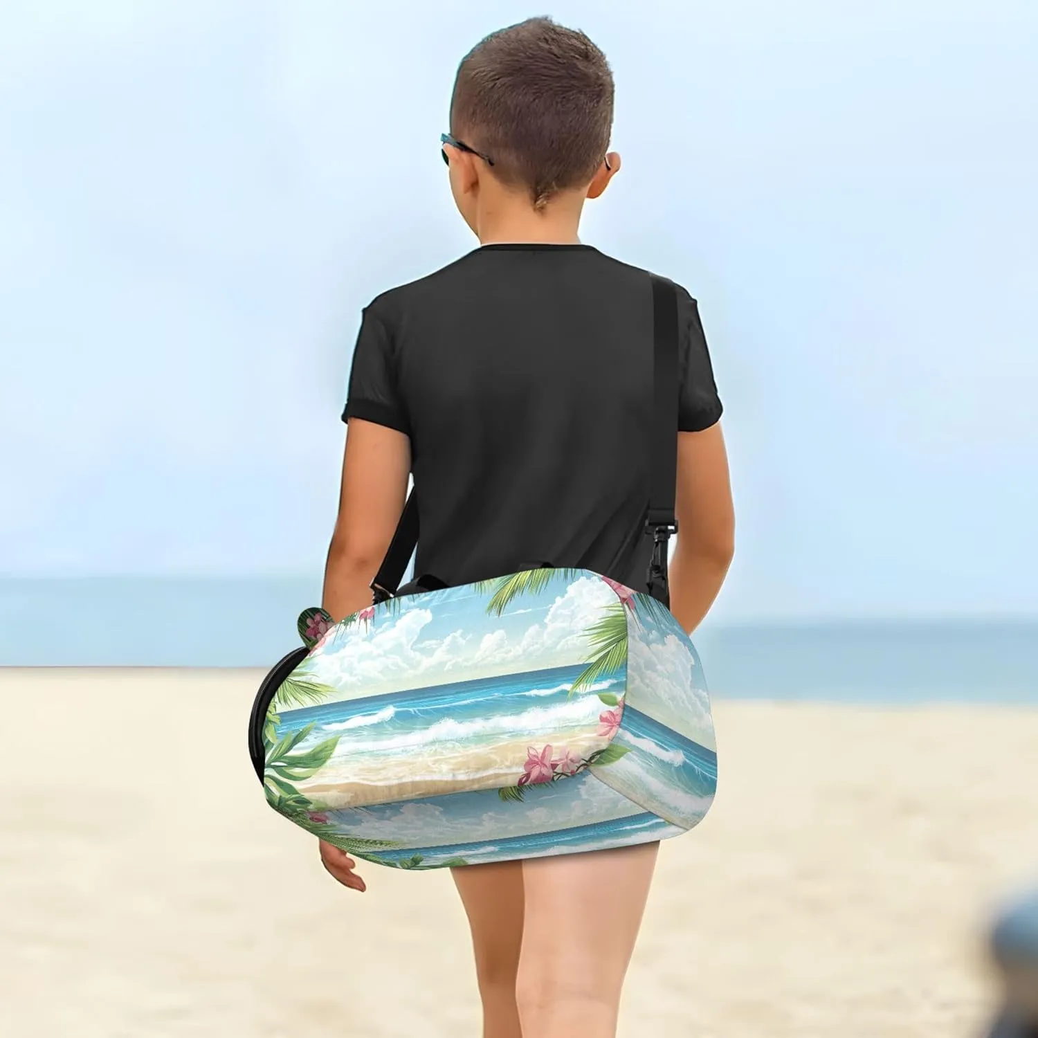 Beach Palm Trees Carry on Duffel Bag for Boys Weekend Duffel Overnight Girls Duffle Bags Travel Tote with Shoulder Strap