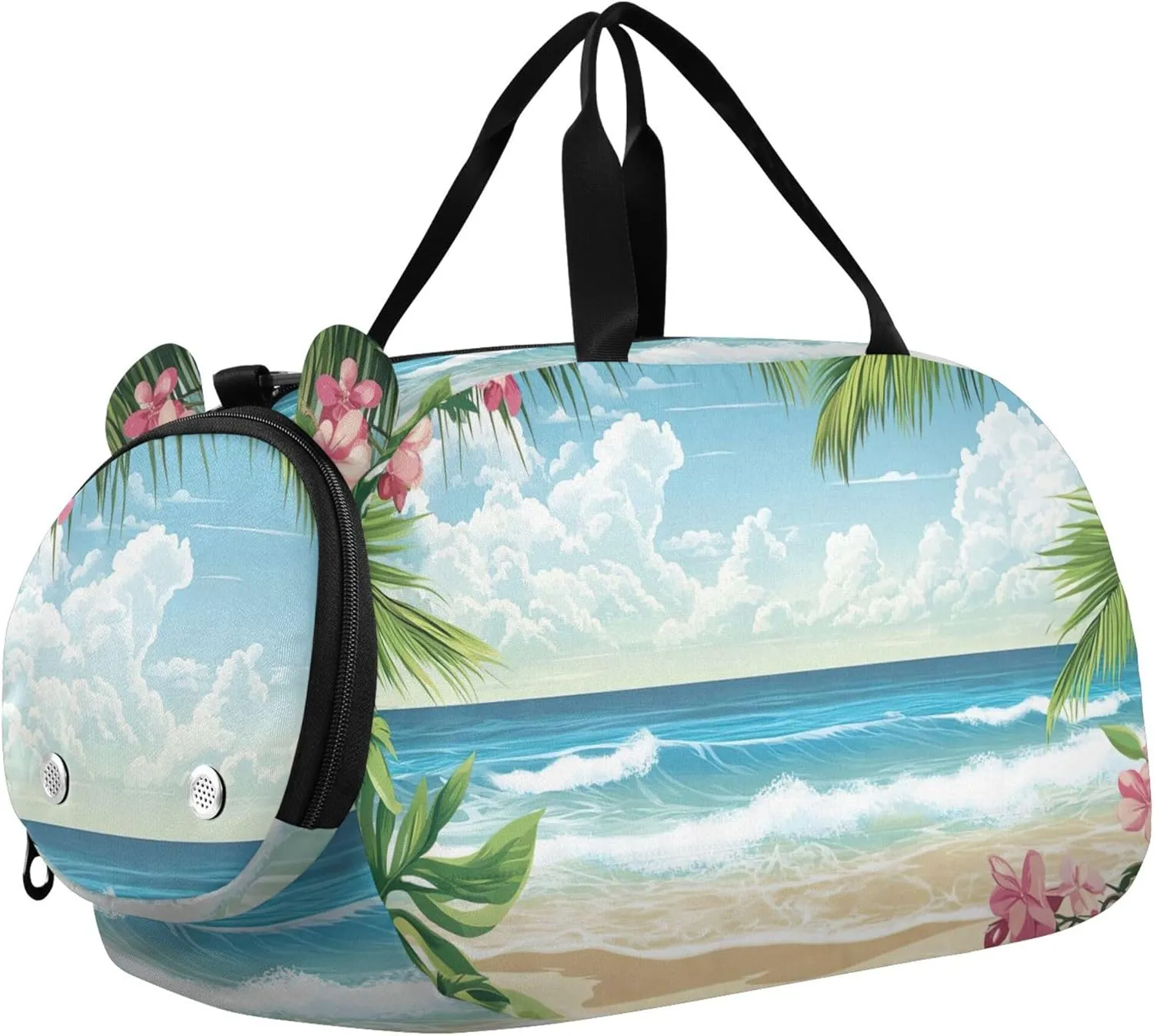 Beach Palm Trees Carry on Duffel Bag for Boys Weekend Duffel Overnight Girls Duffle Bags Travel Tote with Shoulder Strap