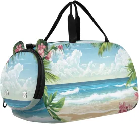 Beach Palm Trees Carry on Duffel Bag for Boys Weekend Duffel Overnight Girls Duffle Bags Travel Tote with Shoulder Strap