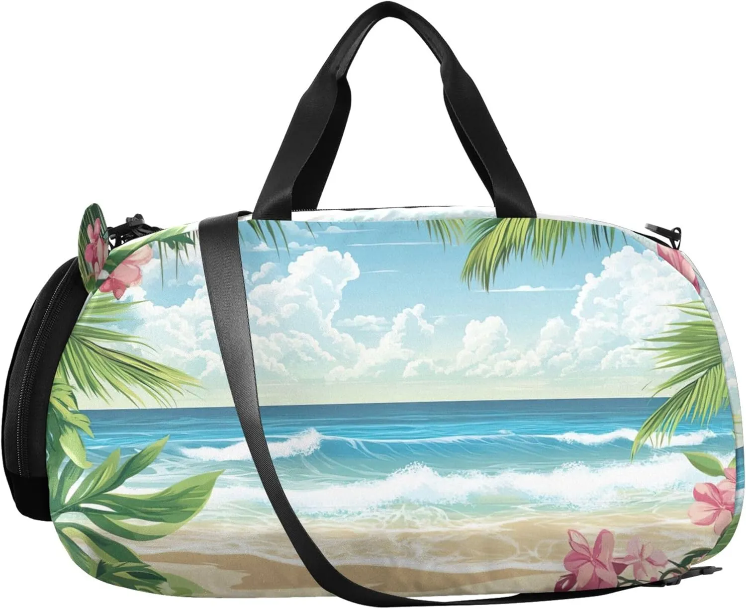 Beach Palm Trees Carry on Duffel Bag for Boys Weekend Duffel Overnight Girls Duffle Bags Travel Tote with Shoulder Strap