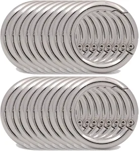 BIKICOCO 1'' Round Spring Gate O-Ring Clasp Push Snap Hook Belt Hardware Loop, for Handbags, Keys