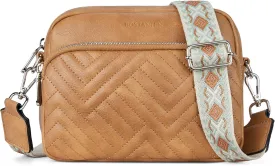 BOSTANTEN Quilted Crossbody Bags for Women Vegan Leather Purses Small Shoulder Handbags with Wide Strap