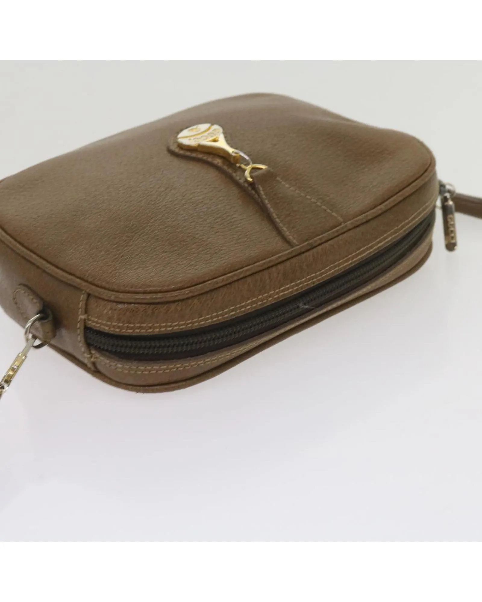 Brown Leather Shoulder Bag by Gucci