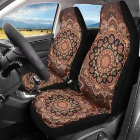 Bulopur Boho Mandala Car Front Seat Covers Set for Women Girly Soft Breathable Seat Covers for Trucks SUV Sedan Car Interior Bucket Protection Easy to Install