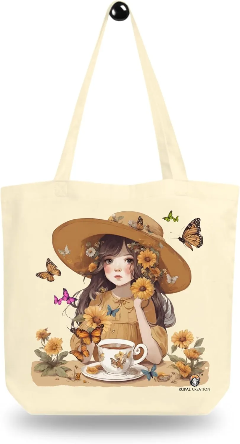 Canvas Aesthetic Tote Bag for Women Beach Bag Shopping Bags Shoulder Bag Reusable Grocery Bags With Zipper