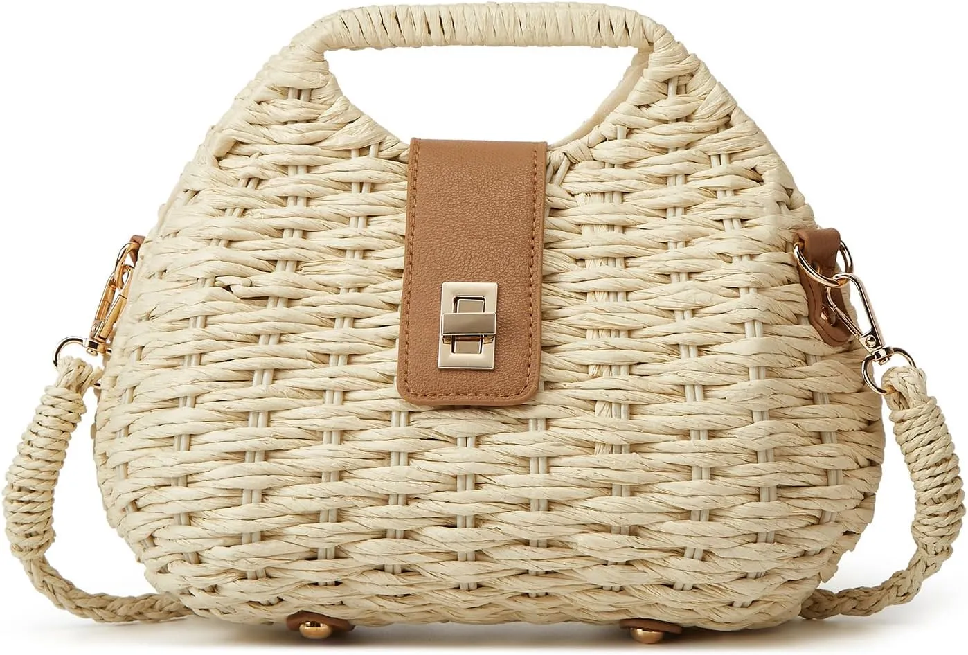 Casual Straw Beach Bags For Women Dumpling Bag Rattan Purses Summer Straw Crossbody Woven Handbag Purse Shoulder Bag Travel