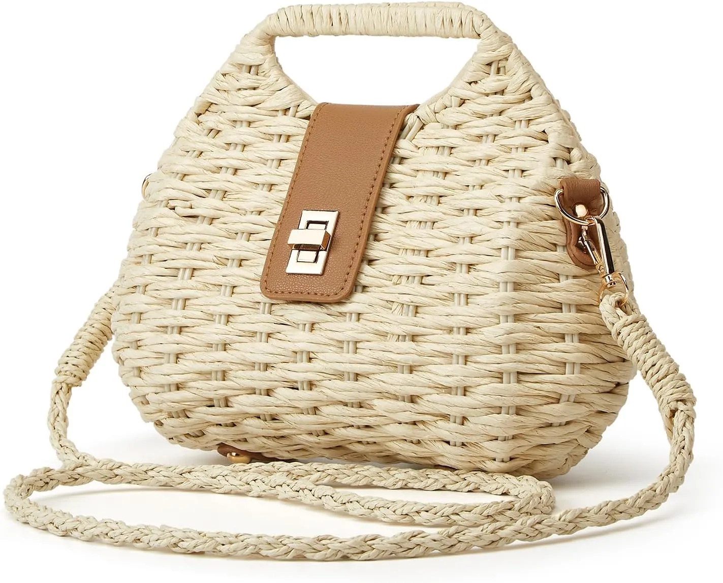 Casual Straw Beach Bags For Women Dumpling Bag Rattan Purses Summer Straw Crossbody Woven Handbag Purse Shoulder Bag Travel