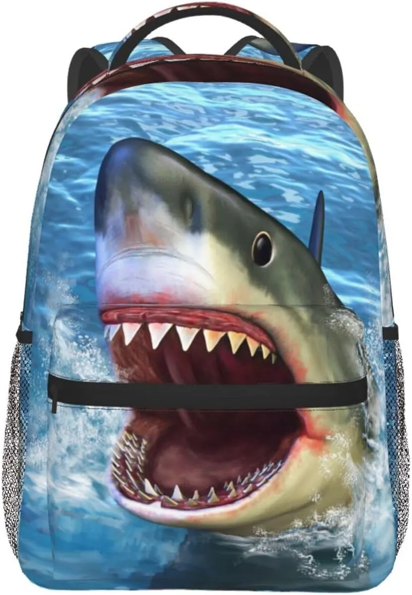 Cool Shark Mouth Backpack For School Laptop Bags Bookbag Big Casual Daypack For Student Girls Boys Kids Teens Travel Sports Work