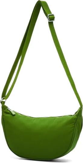 Crescent Moon Shoulder Bag for Women  Lightweight Fabric Crossbody Hobo Sling with Zip Pocket  Sky