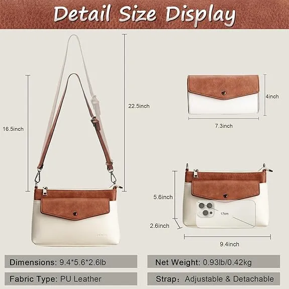 Crossbody Bags for Women Leather Purses: Fashion Women's Shoulder Handbags Medium Size Travel Ladies Cross Body Bag