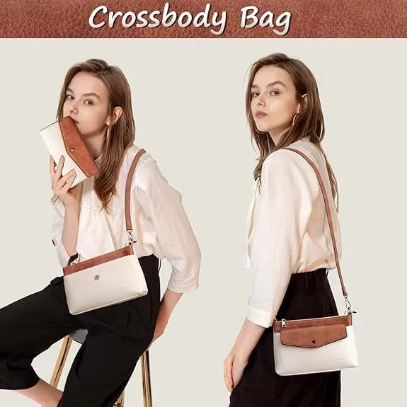 Crossbody Bags for Women Leather Purses: Fashion Women's Shoulder Handbags Medium Size Travel Ladies Cross Body Bag
