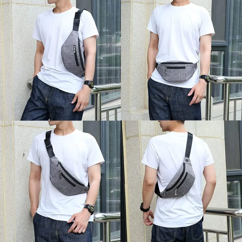 Fanny Pack for Men & Women, Fashion Waterproof Waist Packs with Adjustable Belt, Casual Bag Bum Bags for Travel Sports Running.