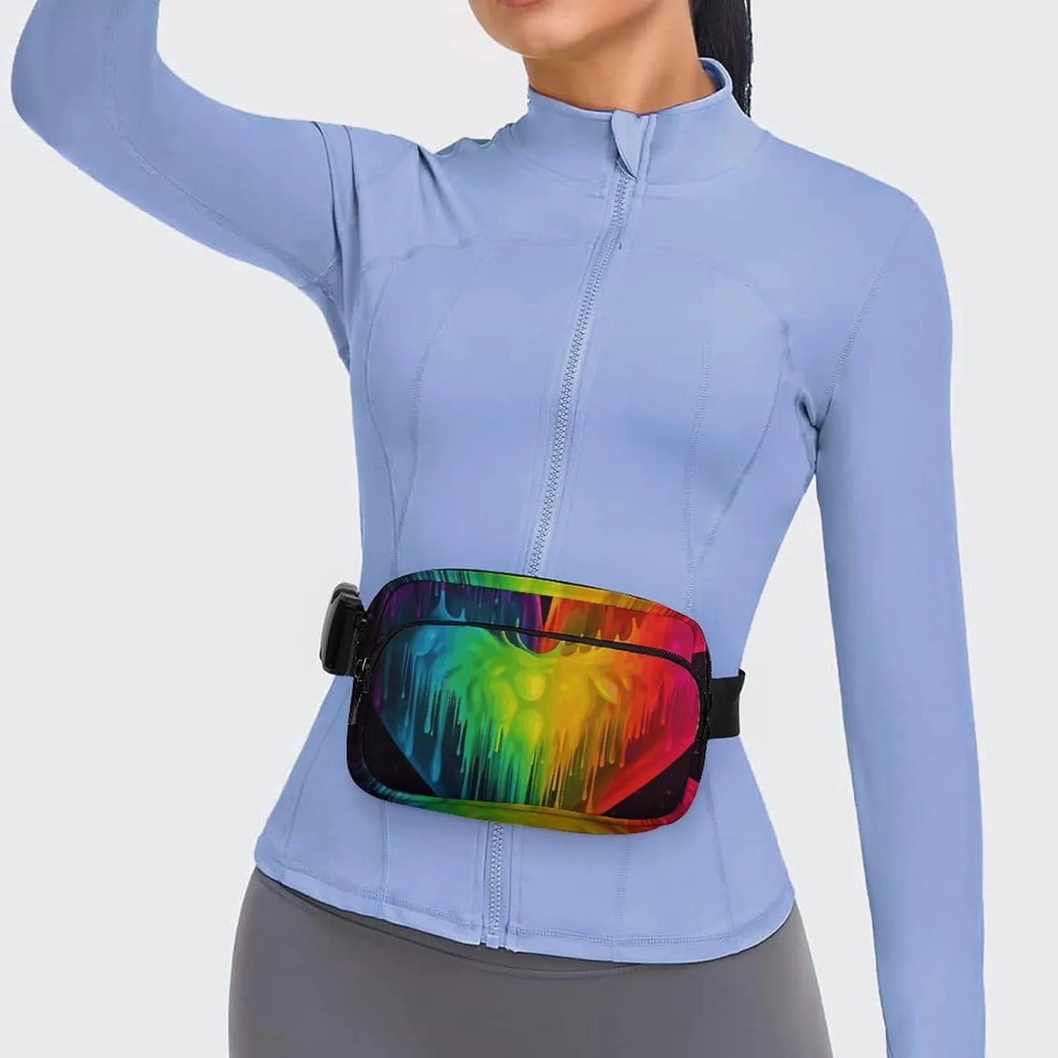 Fanny Pack for Men&Women Crossbody Waist Bag Small Sling Backpack Rainbow Hearts Belt Bag
