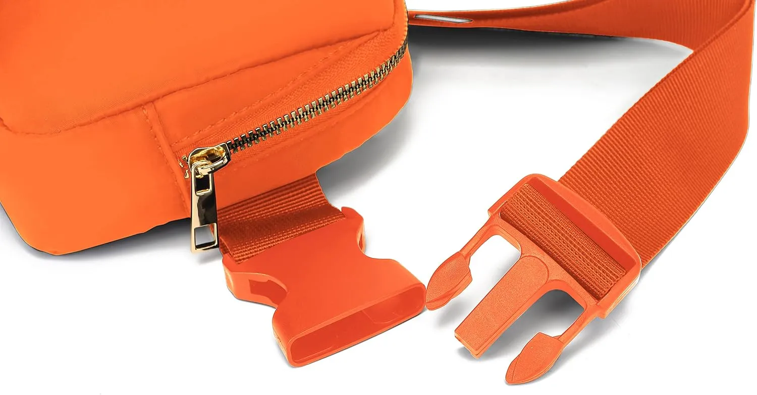 Fashion Crossbody Fanny Packs - Waterproof Orange Kids & Women's Mini Belt Bag With Adjustable Strap