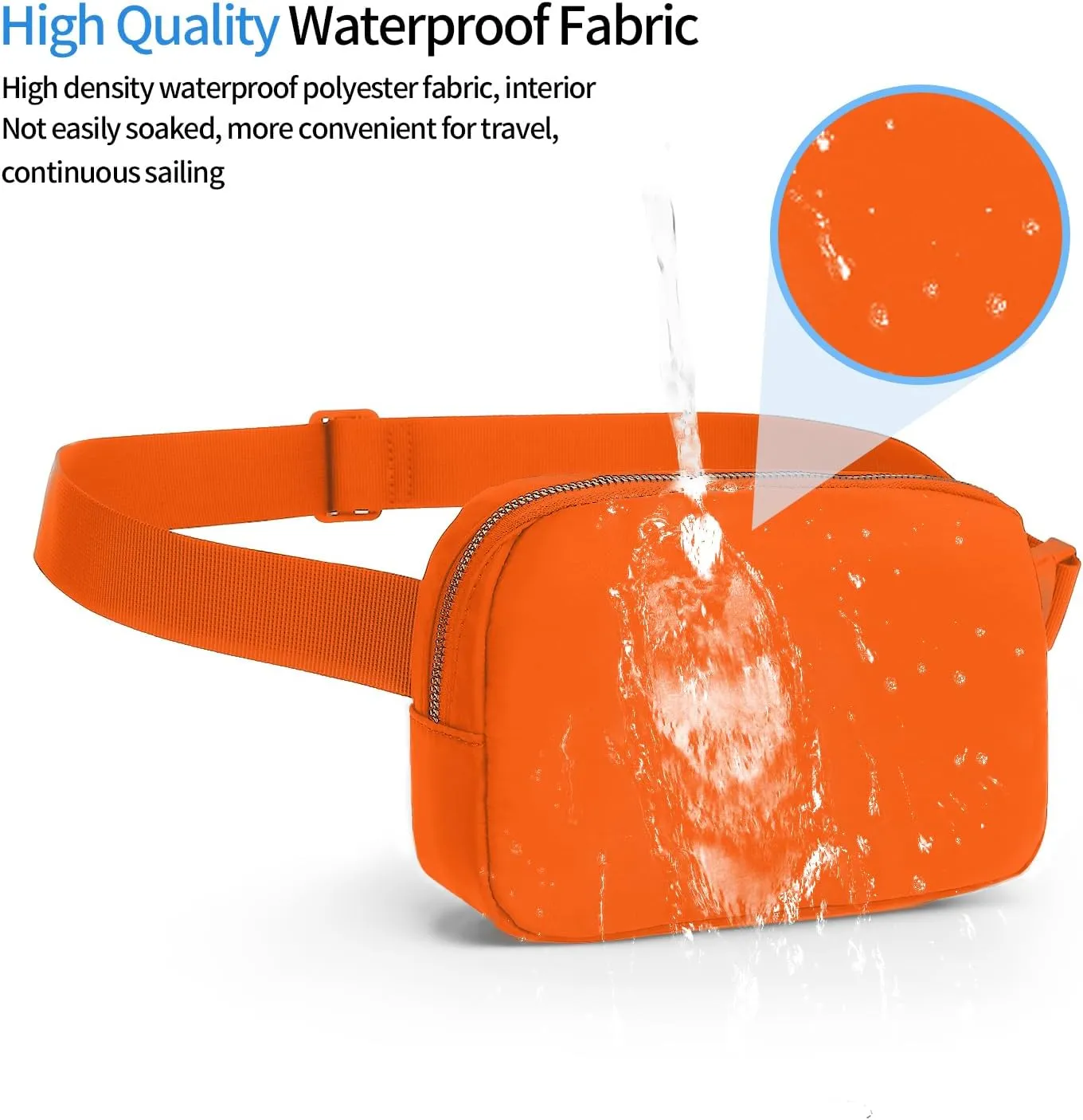 Fashion Crossbody Fanny Packs - Waterproof Orange Kids & Women's Mini Belt Bag With Adjustable Strap