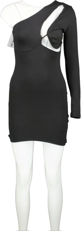 Fashion Nova Black One Sleeve Cut Out Mini Dress UK S