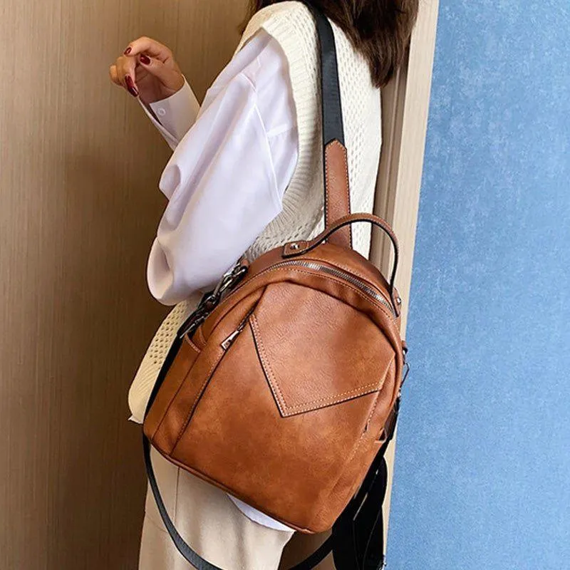 Fashion Rucksack Vintage Leather School Girls Women's Cool Backpacks DOS1257
