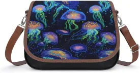 Glowing Up Jelly Fish Fashion Crossbody Bags for Women Lightweight Shoulder Handbags Travel Purse with Strap Custom Gifts