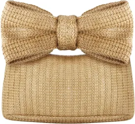 GOKTOW Straw Bow Purse Clutch Bag,Summer Beach Handbags for Women 2024 Vacation