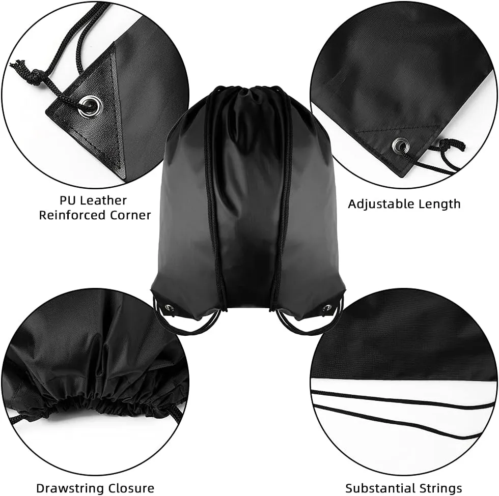 GoodtoU Drawstring Bags - 20 Pcs Bulk Gym Sacks, Cinch Backpacks for Women & Men, Black