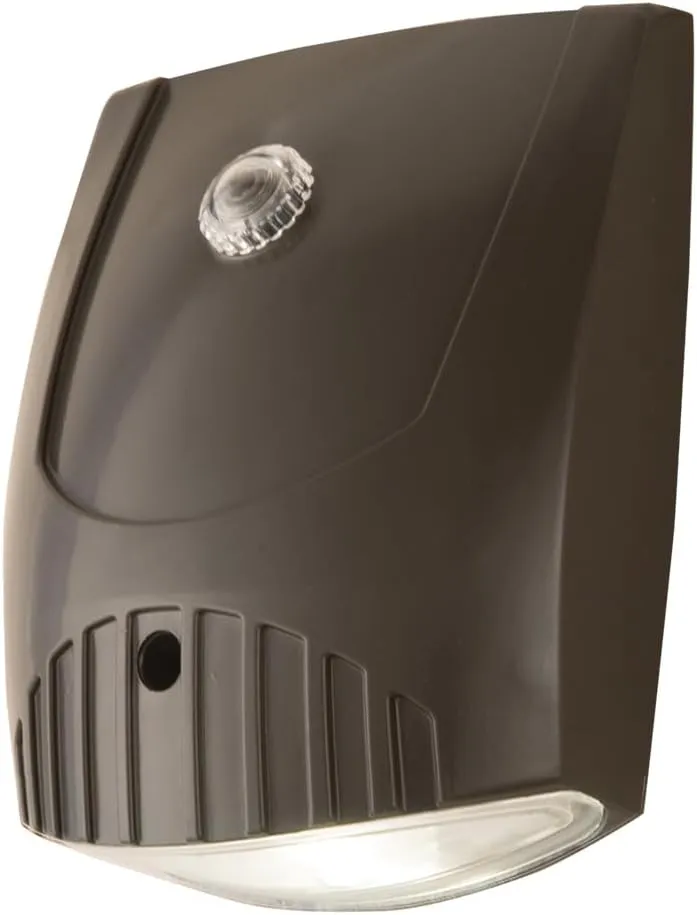 HALO Bronze Integrated LED Outdoor Wall Pack Light with Dusk to Dawn Photocell Sensor, 5000K Daylight, 1650 Lumens, (WP1850LPC)