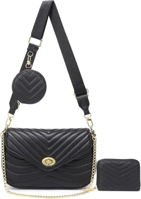 JEEHAN Quilted Crossbody Bags for women Designer Shoulder Handbags Small Purse