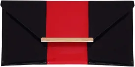 JNB Patent Color Block Envelop Clutch