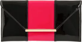 JNB Patent Color Block Envelop Clutch