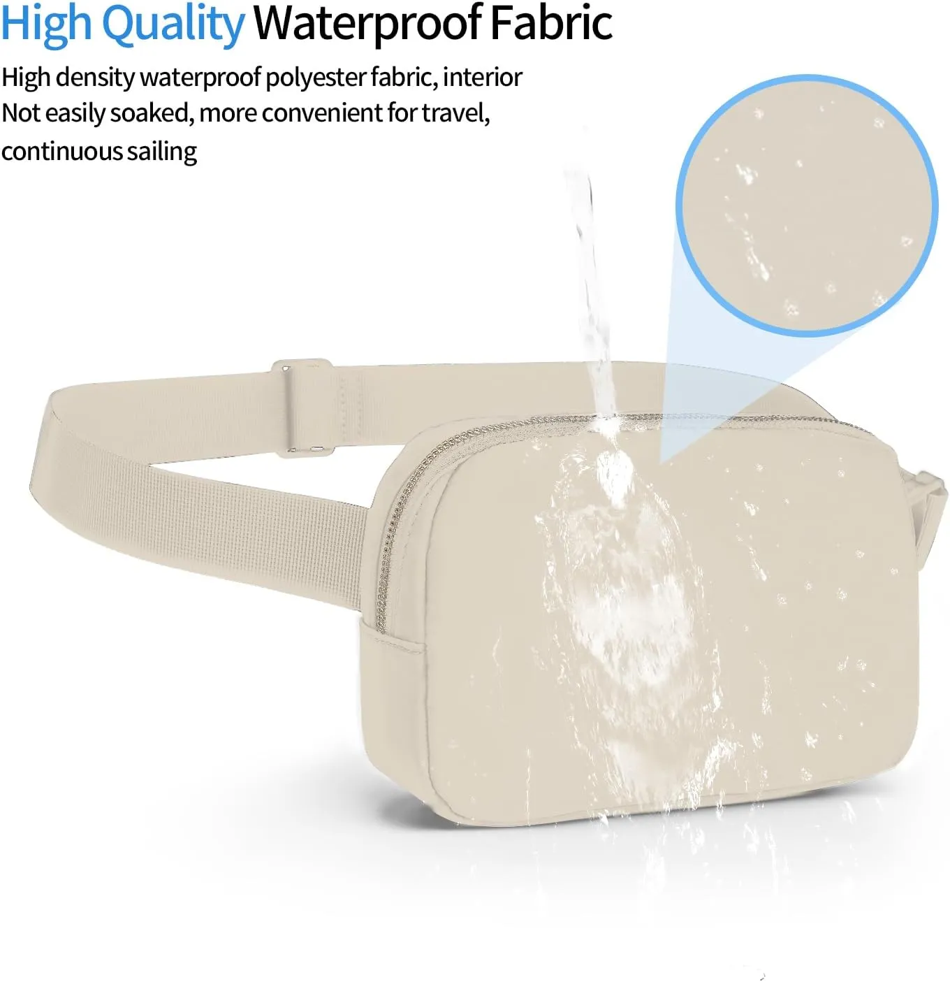 Khaki/Beige Mini Crossbody Fanny Packs for Kids & Women - Waterproof Fashion Belt Bag With Adjustable Strap