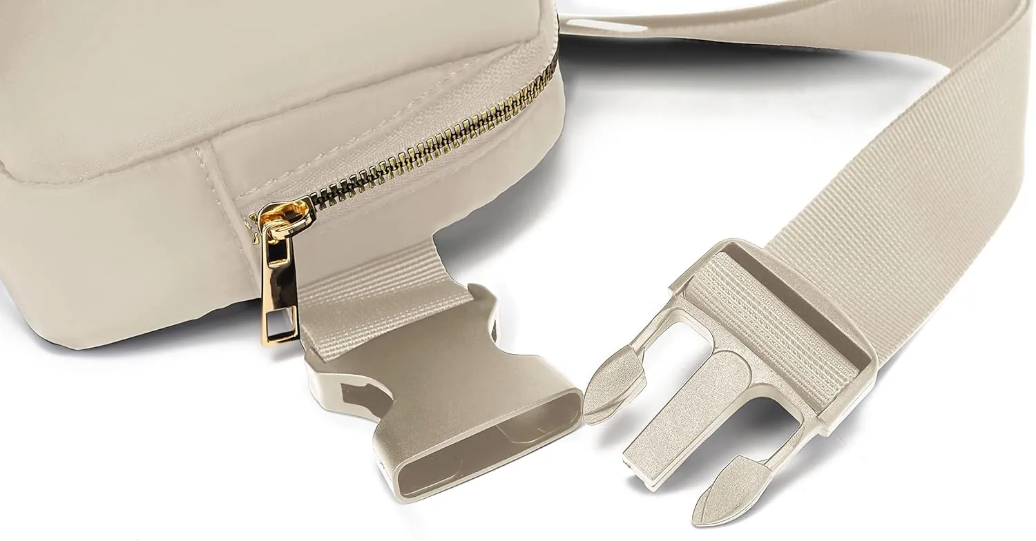 Khaki/Beige Mini Crossbody Fanny Packs for Kids & Women - Waterproof Fashion Belt Bag With Adjustable Strap