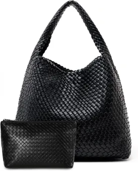 Large Woven Tote Bag for Women Weave Purse Woven Leather Handbag