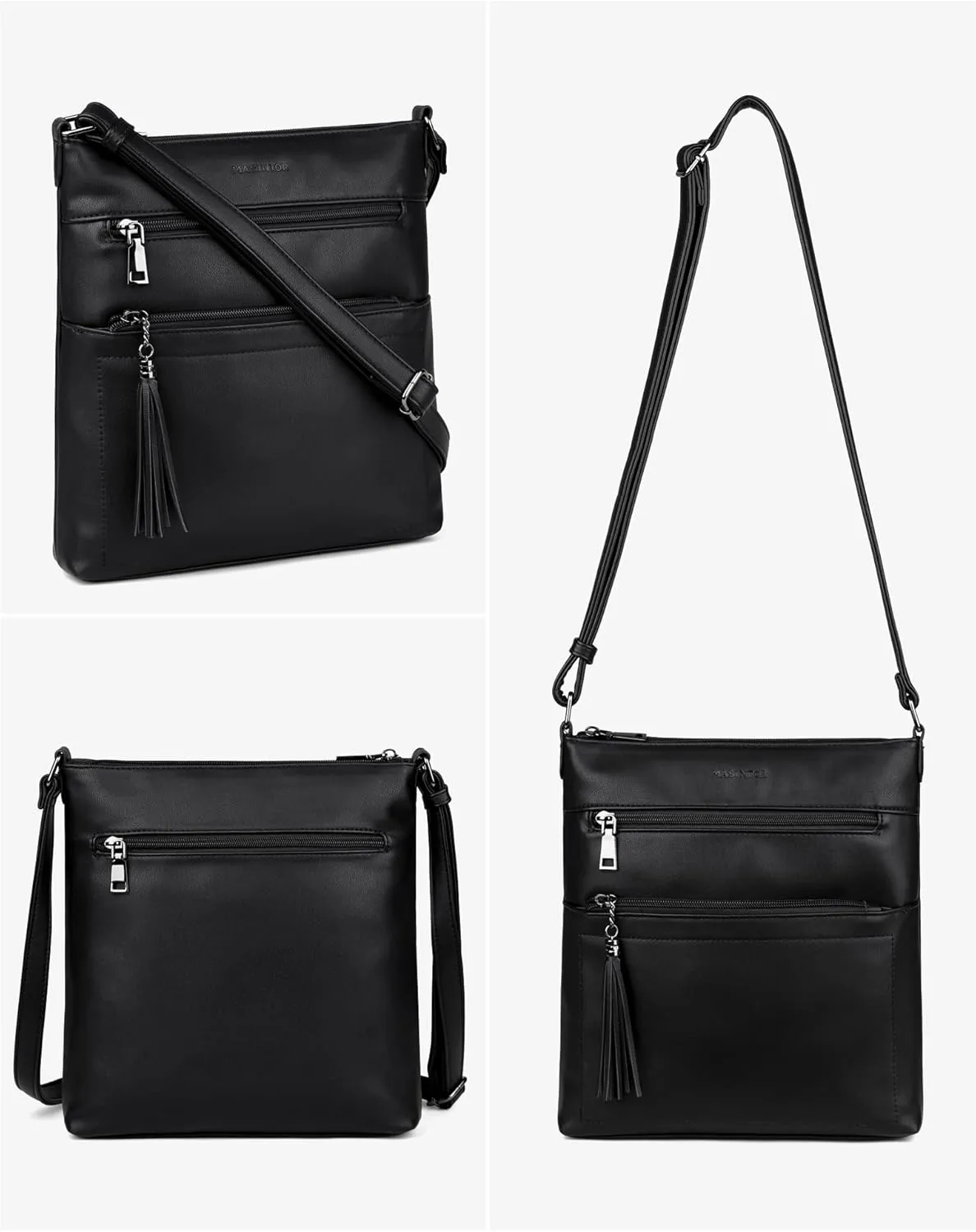 MASINTOR Crossbody Purses for Women, Multi Pocket Casual Crossbody Bag, Adjustable Strap Shoulder Bag with Tassel