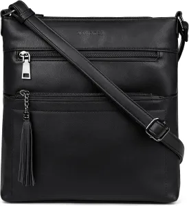 MASINTOR Crossbody Purses for Women, Multi Pocket Casual Crossbody Bag, Adjustable Strap Shoulder Bag with Tassel