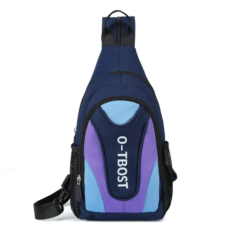 O-TBOST Outdoor Casual Multifunctional Crossbody Backpack(Dark Blue And Purple)