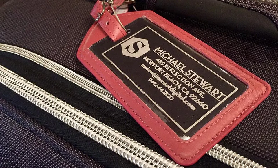 Personalized Aluminum Luggage Tags with Optional Leather Casing