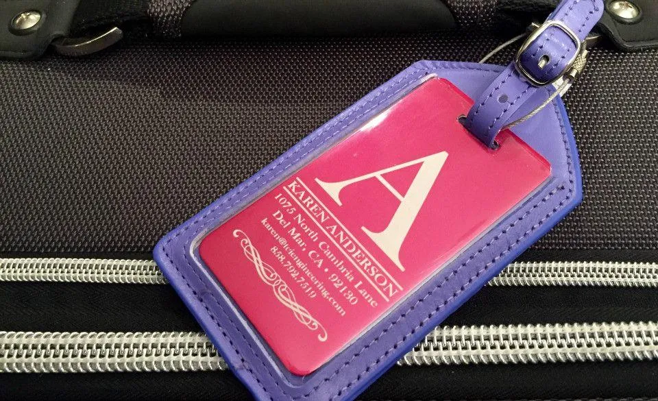 Personalized Aluminum Luggage Tags with Optional Leather Casing