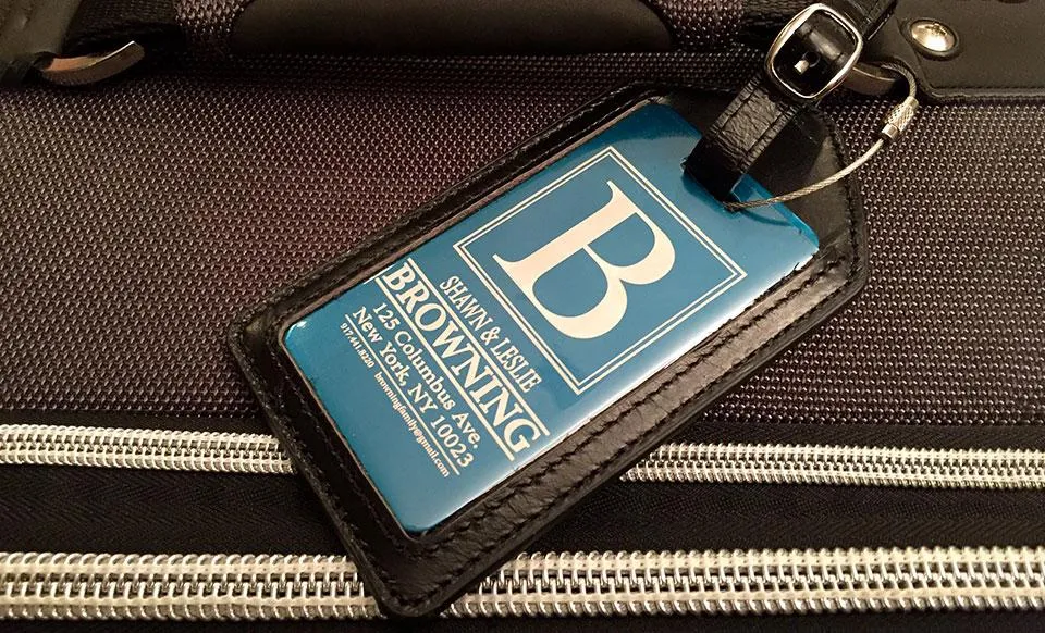 Personalized Aluminum Luggage Tags with Optional Leather Casing