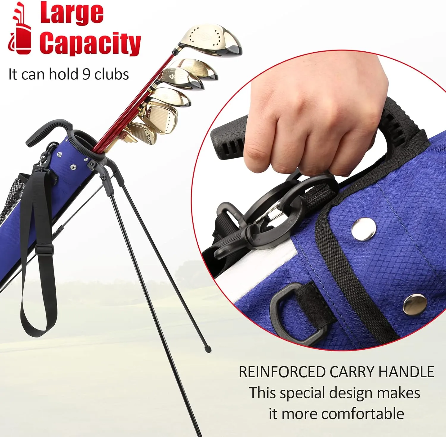 PGM Sunday Bags - Lightweight Golf Bag with Strap, Stand, Easy to Carry - Durable Pitch Putt Bag for Short Courses