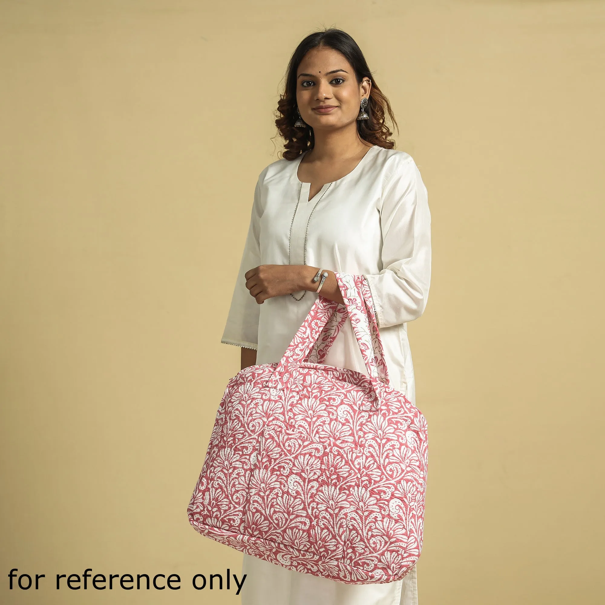 Purple - Handcrafted Sanganeri Quilted Cotton Tote Bag