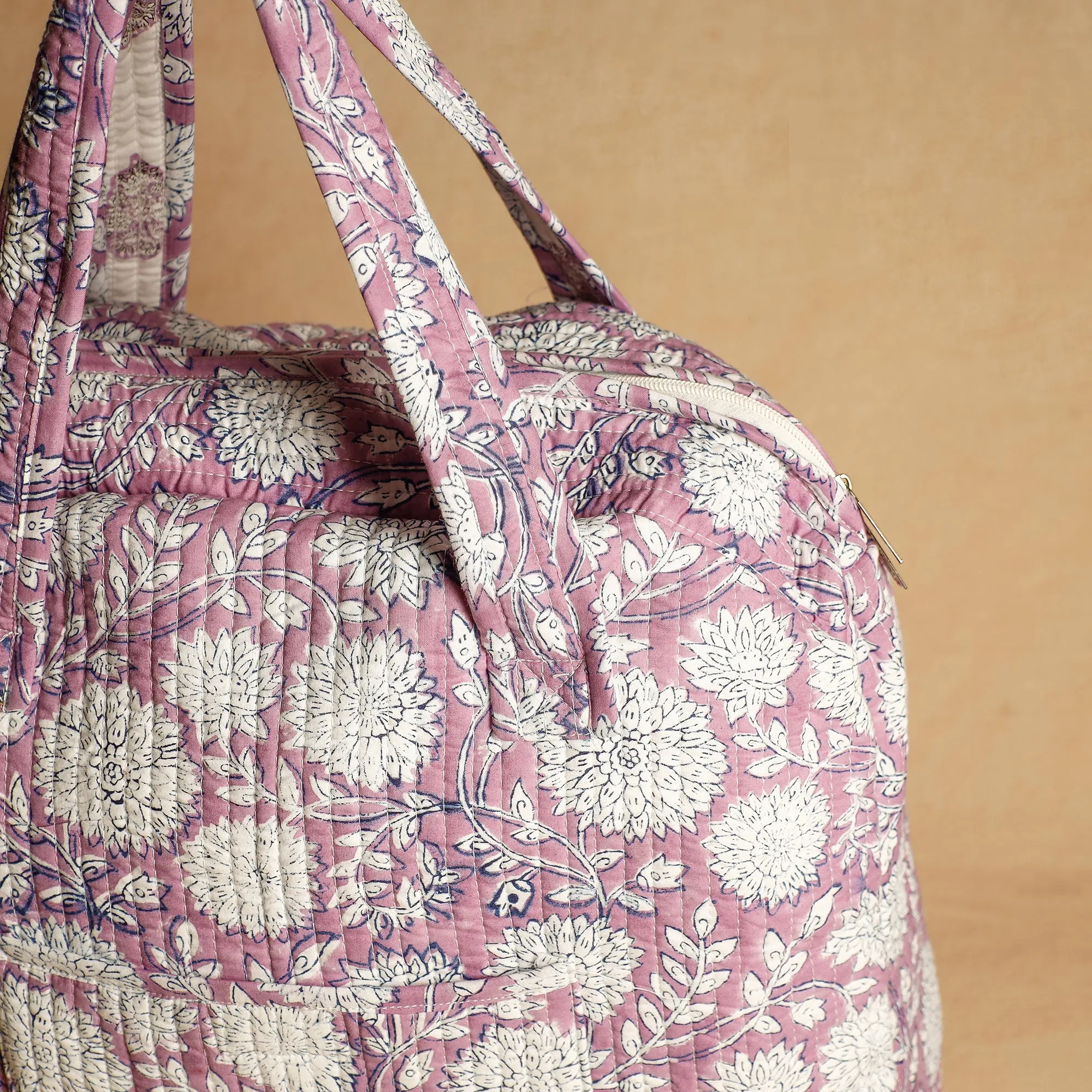Purple - Handcrafted Sanganeri Quilted Cotton Tote Bag