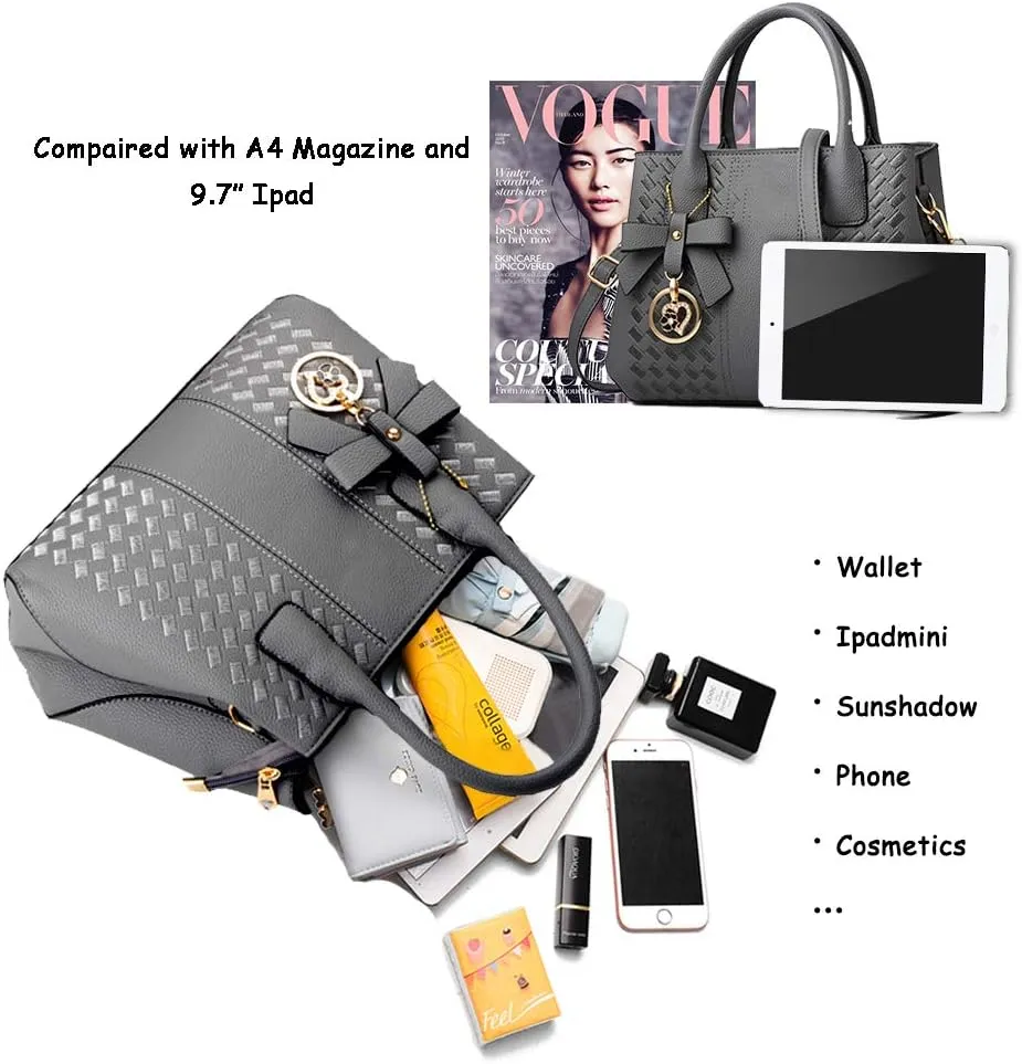 Purses and Handbags for Women Fashion Ladies PU Leather Top Handle Satchel Shoulder Tote Bags