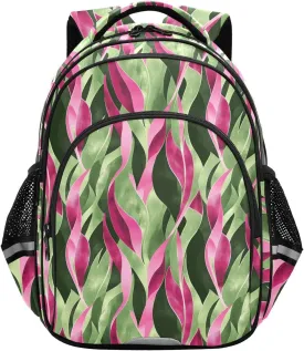 Rose Velvet Ribbon Grass Green Cool Backpacks for Kids Teens Teenagers Bag Pack for School Children Casual Day pack Size M bulto para viajar