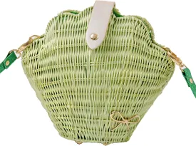 Shell Purse Straw Clutch Purse Woven Shell Shape Shoulder Crossbody Rattan Beachy Seashell Bags Beaded Trendy