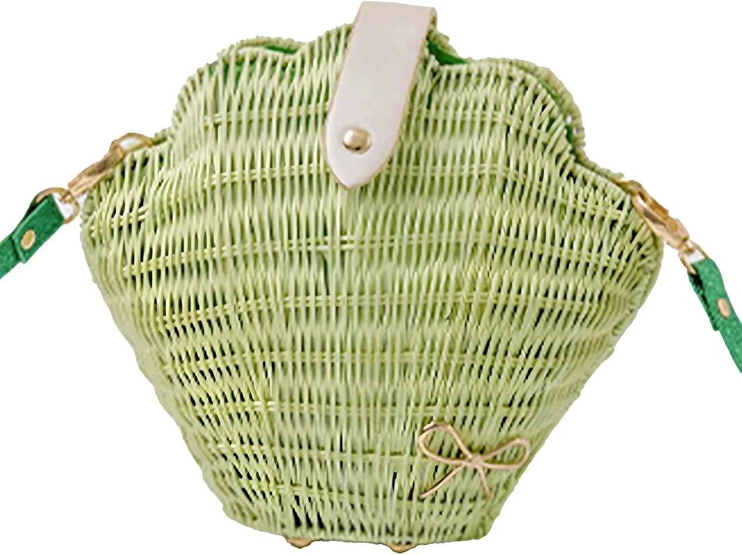 Shell Purse Straw Clutch Purse Woven Shell Shape Shoulder Crossbody Rattan Beachy Seashell Bags Beaded Trendy