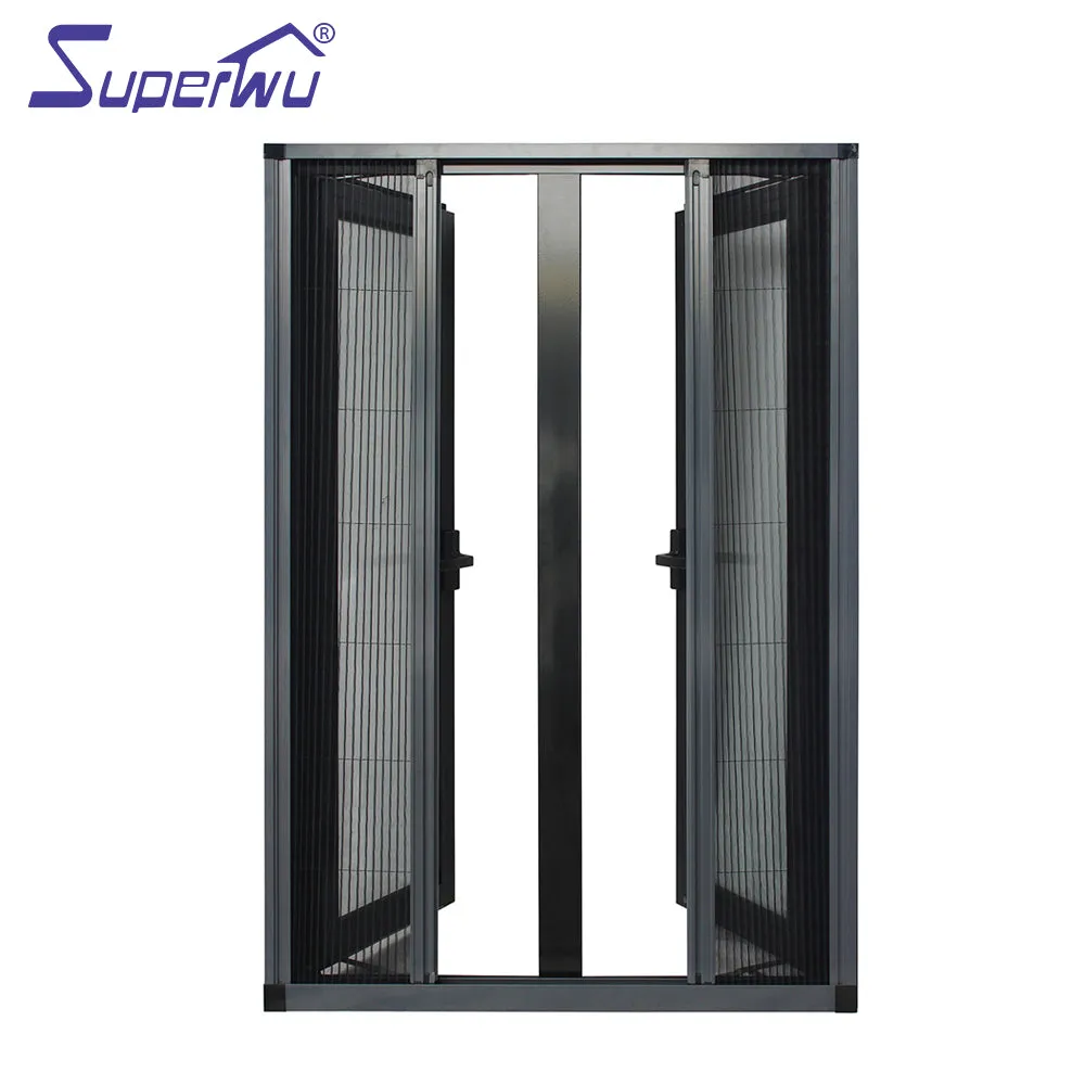 Superwu Aluminum casement window with screen safety protection powder coating thermal broken double glazed