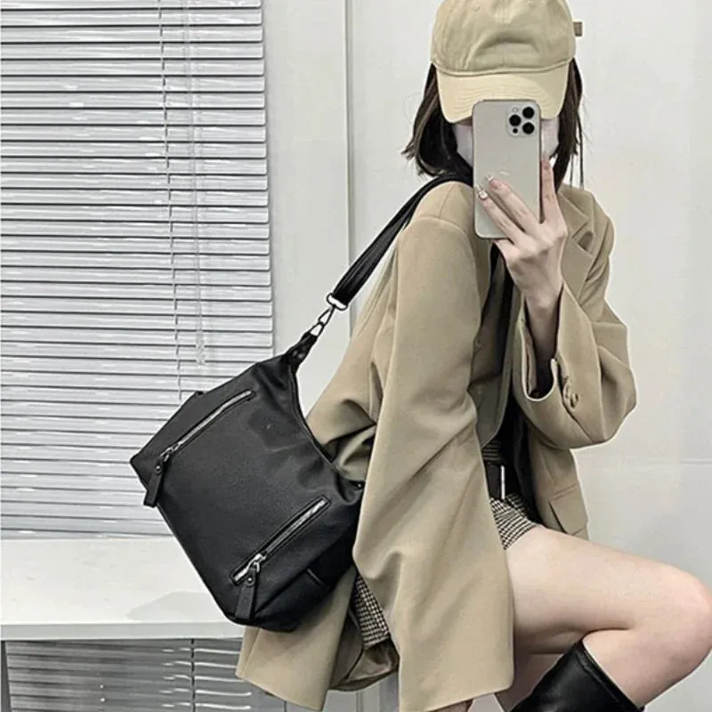 TAVIMART  -  Luxury Design Fashion Y2k Aesthetic Shoulder Bag Women Casual All Match Solid Handbags Office Lady Simple Ladies Crossbody Bags