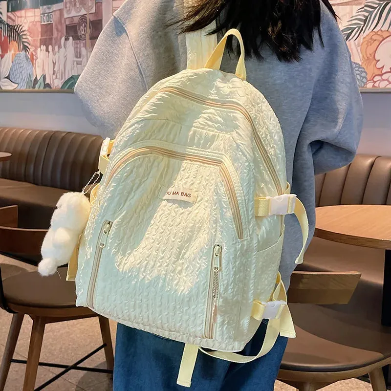 TAVIMART  -  Women's Cute University Backpack Girls' Travel Book Backpacks Soft Girl Package Fashion Women's Casual Bag Large Capacity Pack